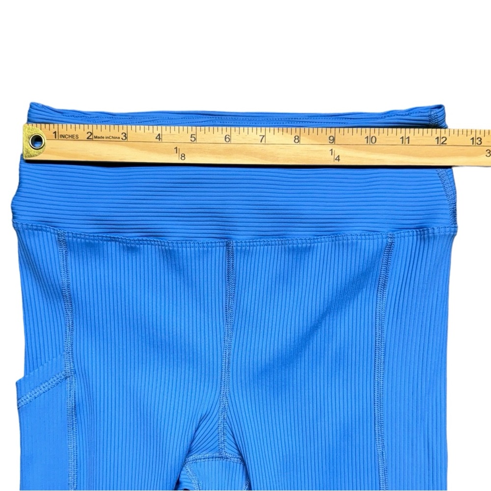 Year Of Ours Ribbed Pocket Leggings Womens Size Large High Waisted Blue Athletic - Picture 7 of 10